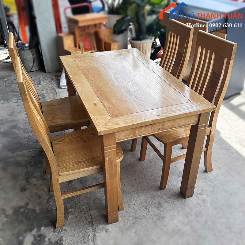 bo-ban-an-go-tu-nhien-4-ghe-cu-2 Thanh Lý Đồ Nội Thất Cũ - Chuyên Mua Bán Bàn Ghế Cũ Giá Tốt Nhất