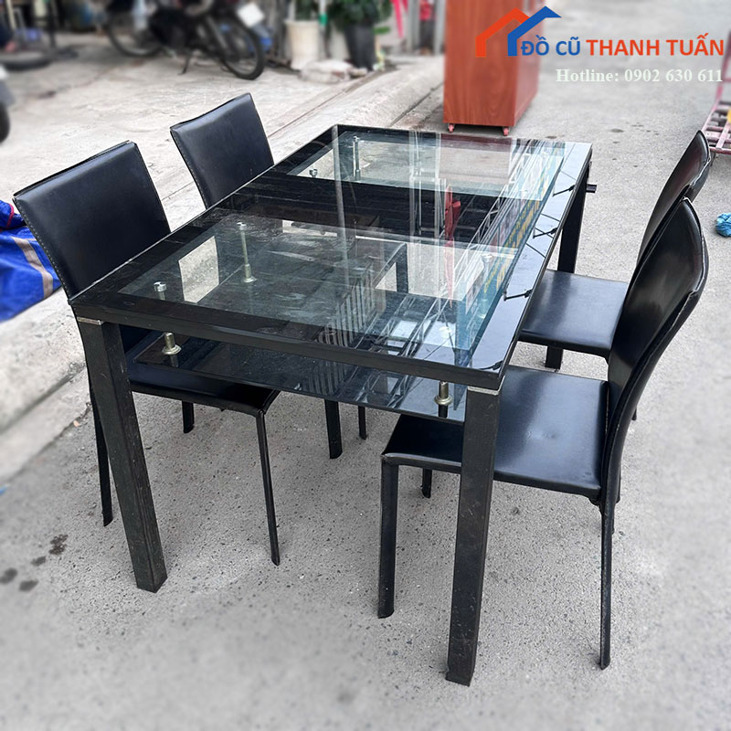 bo-ban-an-mat-kinh-4-ghe-cu-moi-90-2-1 Thanh Lý Đồ Nội Thất Cũ - Chuyên Mua Bán Bàn Ghế Cũ Giá Tốt Nhất