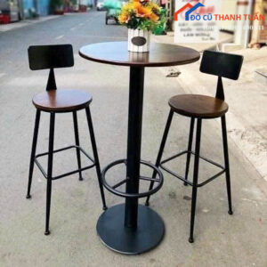 Bộ Bàn Ghế Bar Mới 99% Ghế Chân Côn Bàn Chân Mâm Đặt