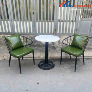 Bộ Bàn Ghế Cafe Mới 99% Ghế Bành Có Gối Bàn Tròn Composix