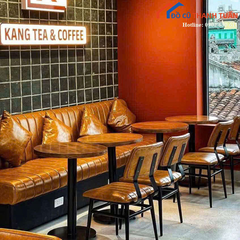 Bộ Bàn Ghế Cafe Phối Sofa Dài 1m Mới 99%