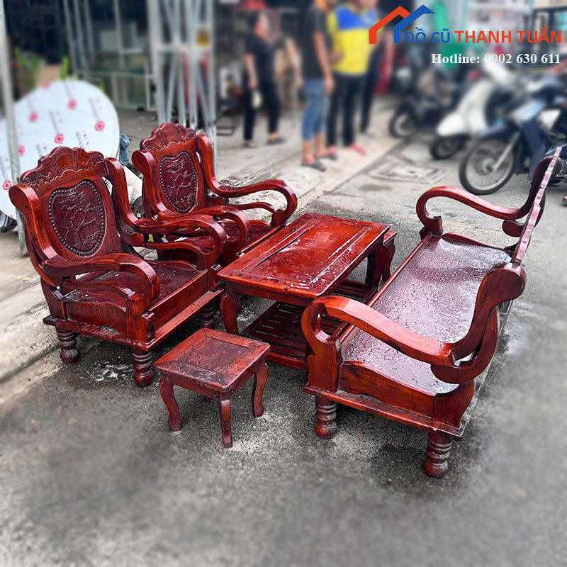 bo-salon-go-cu-cham-hoa-van-3 Bộ Salon Gỗ Cũ Chạm Hoa Văn
