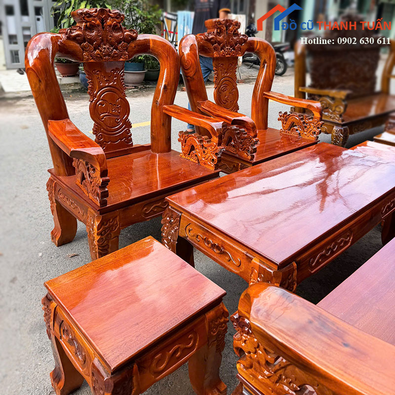 bo-salon-go-moi-99-tay-12-cham-rong-2 Bộ Salon Gỗ Mới 99% Tay 12 Chạm Rồng