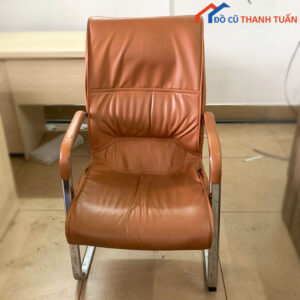 Ghế Giám Đốc Chân Quỳ Cũ Bọc Da Màu Cam Đất