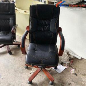 Ghế Giám Đốc Cũ Lưng Cao Bọc Da Chân Xoay