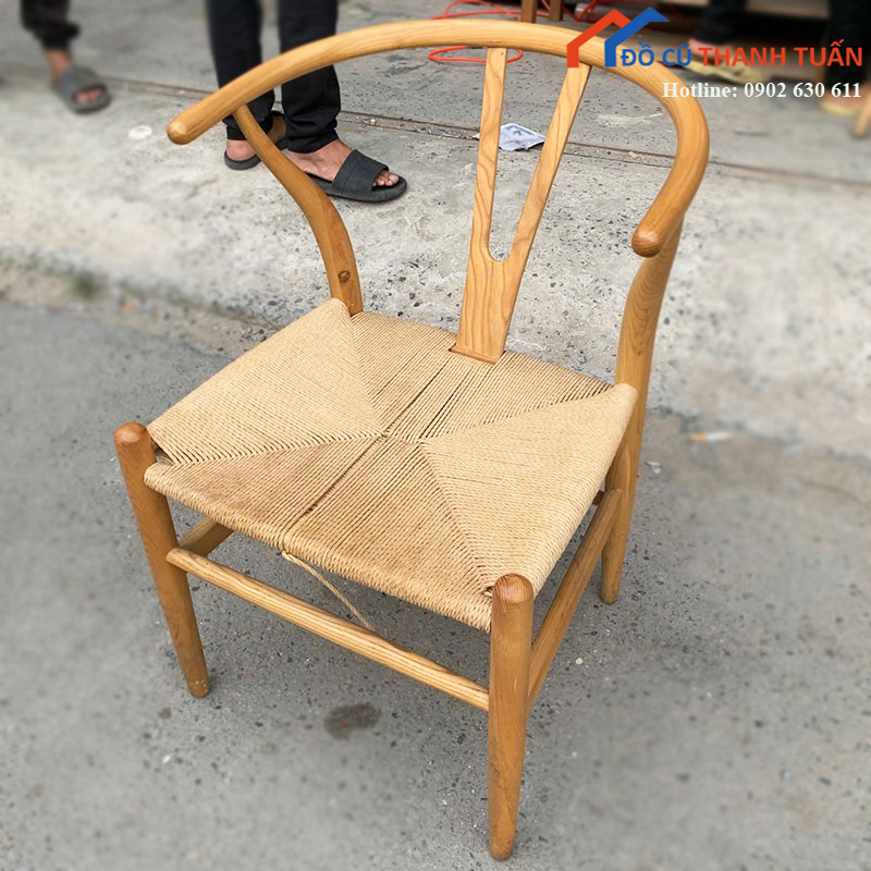 Ghế Gỗ Đan Dây Cũ Lưng Cong