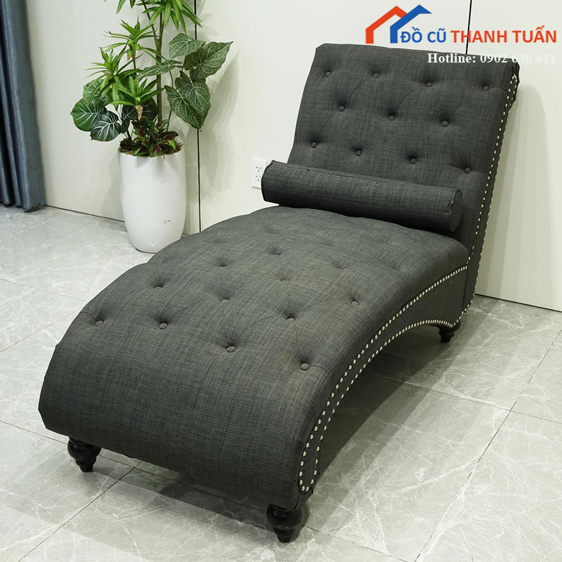 Ghế Thư Giãn Mới 99% Dài 1m7 Bọc Vải Nút Nhấn