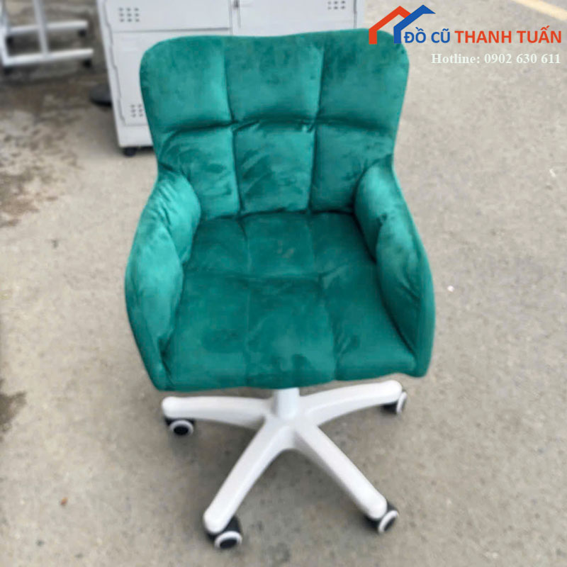 Ghế Văn Phòng Cũ Bọc Nỉ Chân Xoay Có Bánh Xe (Nhiều Màu)