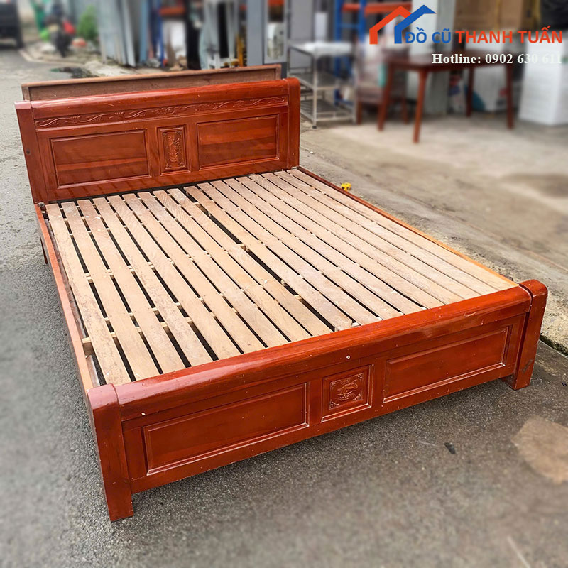 giuong-ngu-go-cu-1m6-dau-giuong-cham-o-trang-tri-3 Giường Ngủ Gỗ Cũ 1m6 Đầu Giường Chạm Ô Trang Trí