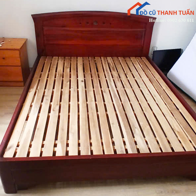 Giường Ngủ Gỗ Tự Nhiên Cũ Đầu Giường Bản Lớn