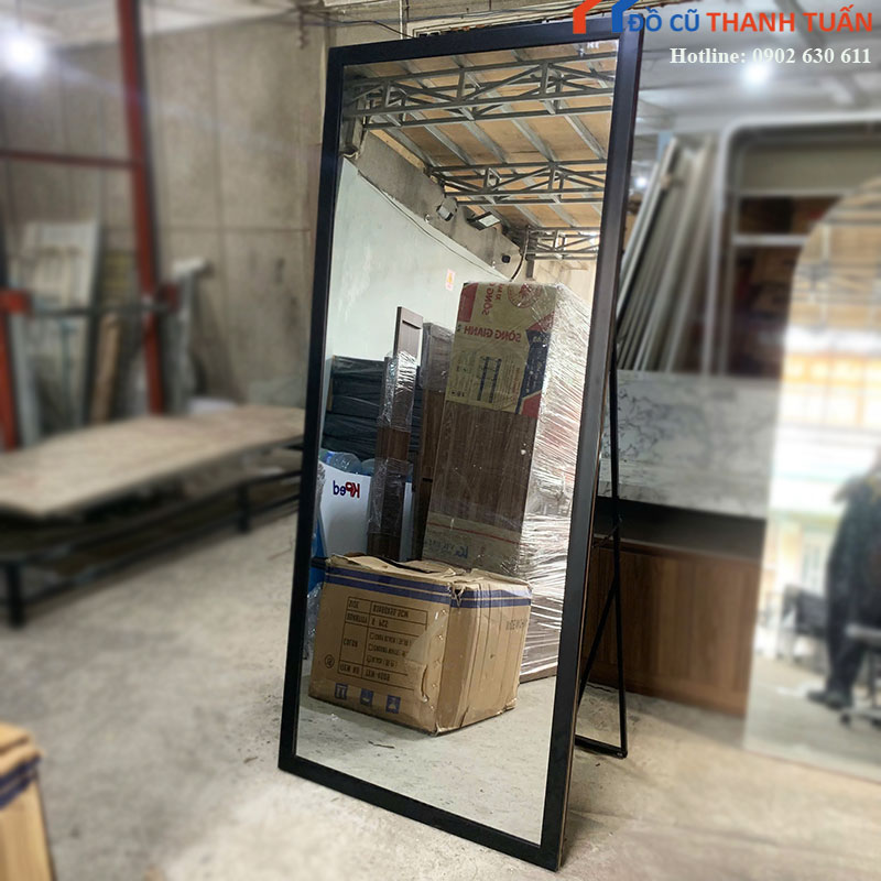 Gương Soi Toàn Thân Cũ Khung Đen 90cm