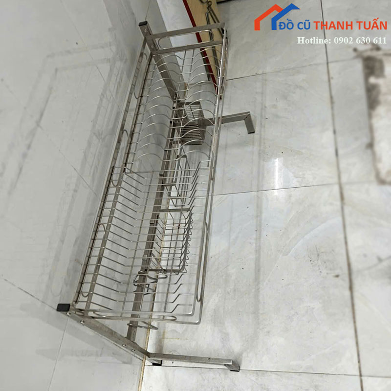 ke-chen-dia-cu-inox-co-khay-chia Kệ Chén Dĩa Cũ Inox Có Khay Chia