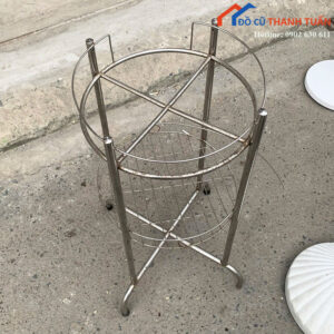 Kệ Để Bình Nước Cũ Inox Dáng Tròn 2 Tầng