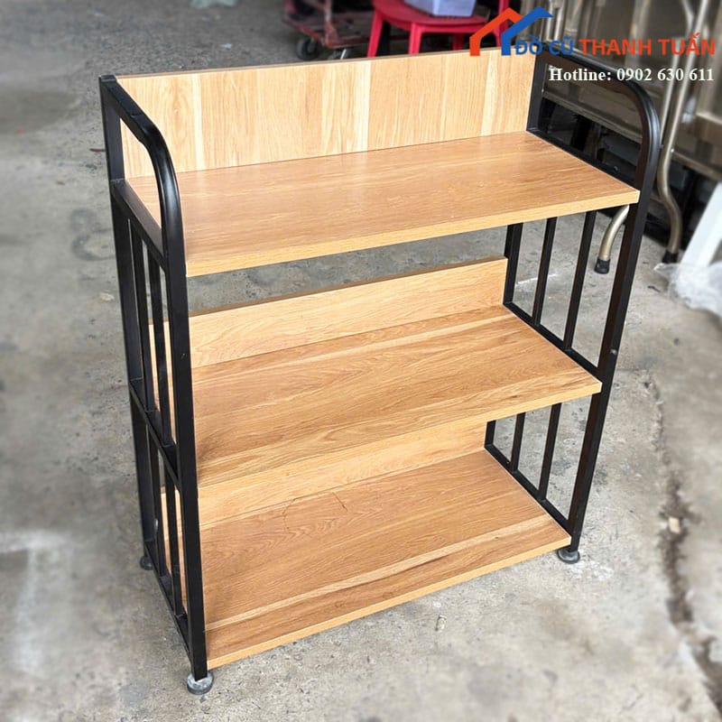 ke-de-do-cu-3-tang-khung-sat-mat-go-2 Kệ Để Đồ Cũ 3 Tầng Khung Sắt Mặt Gỗ