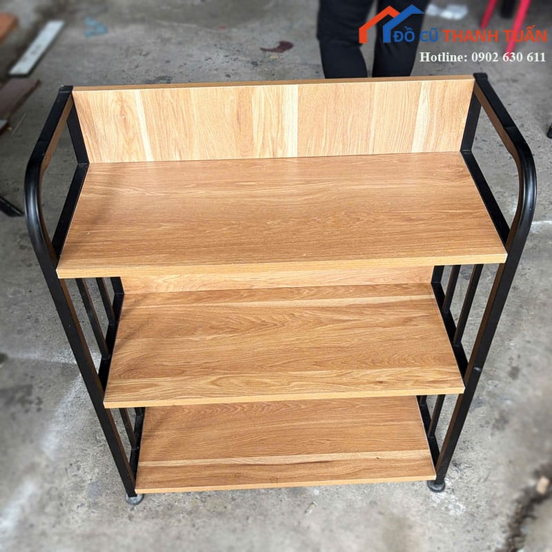 ke-de-do-cu-3-tang-khung-sat-mat-go-3 Kệ Để Đồ Cũ 3 Tầng Khung Sắt Mặt Gỗ