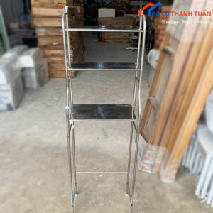 Kệ Inox Cũ 3 Tầng Dáng Cao Gọn Gàng
