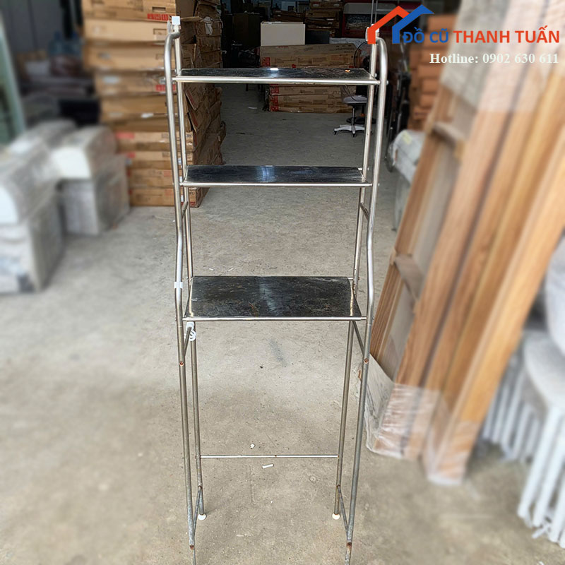 Kệ Inox Cũ 3 Tầng Dáng Cao Gọn Gàng