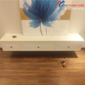 Kệ Tivi Cũ Màu Trắng Dài 2m07 Có 3 Hộc