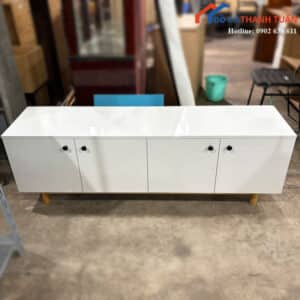 Kệ Tivi Cũ Màu Trắng Thiết Kế 4 Cánh