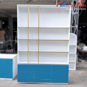 Kệ Trưng Bày Gỗ Cũ 1m57 Có Tủ Phía Dưới