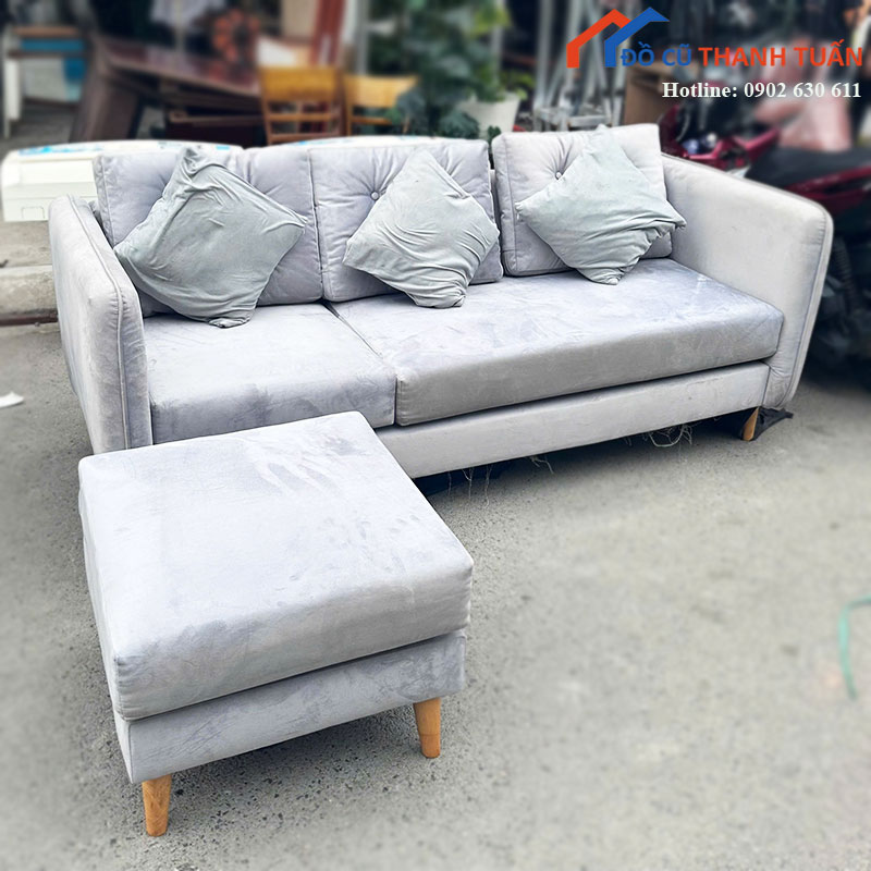 sofa-bang-boc-ni-mau-xam-cu-kem-don-3 Thanh Lý Đồ Nội Thất Cũ - Chuyên Mua Bán Bàn Ghế Cũ Giá Tốt Nhất