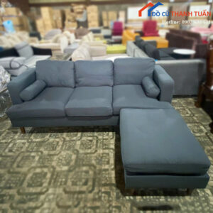 Sofa Góc Chữ L Mới 99% Nệm Nỉ Màu Xám