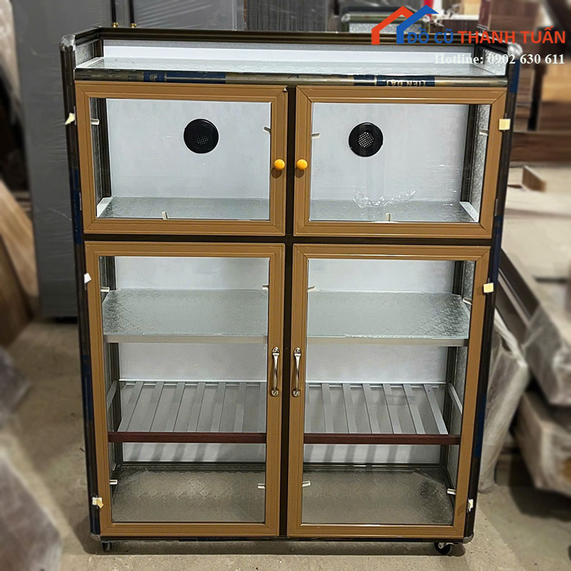 Tủ Chén Nhôm Mới 99% 1m28 Có Bánh Xe