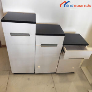 Tủ Giày Dép Cũ 3 Tầng Màu Trắng Phối Đen