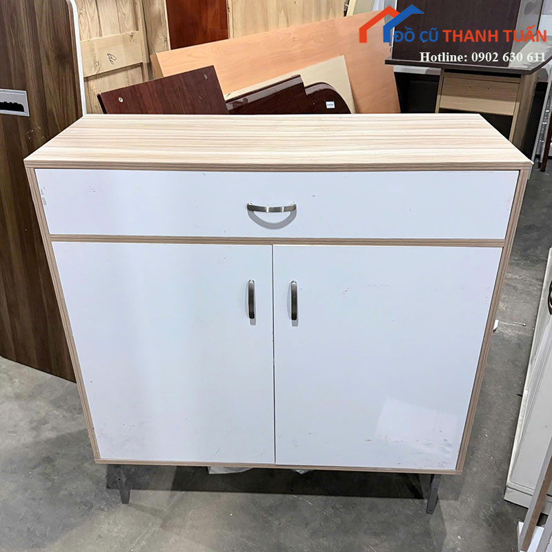 Tủ Hồ Sơ Cũ 2 Cánh Có Ngăn Kéo Màu Trắng