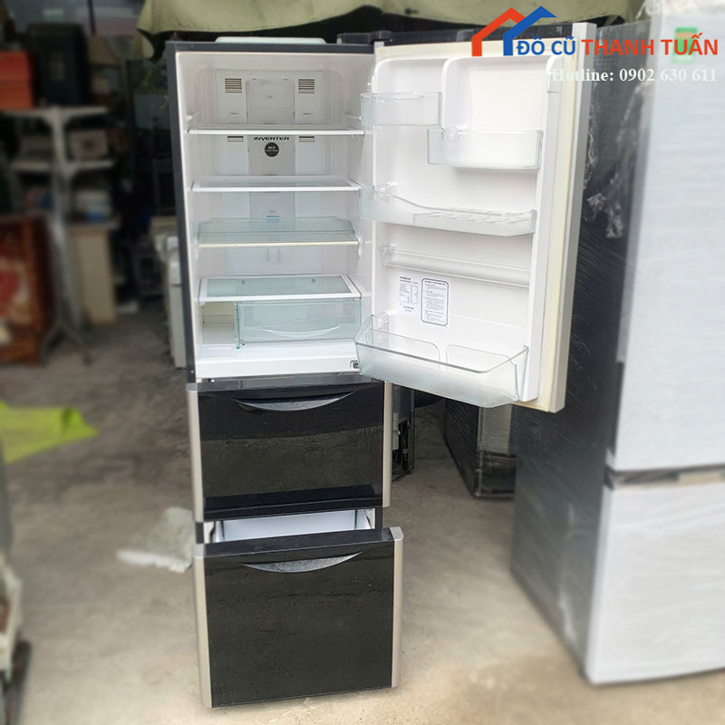 tu-lanh-hitachi-cu-3-cua-thiet-ke-nhieu-ngan-1 Tủ Lạnh Hitachi Cũ 3 Cửa Thiết Kế Nhiều Ngăn
