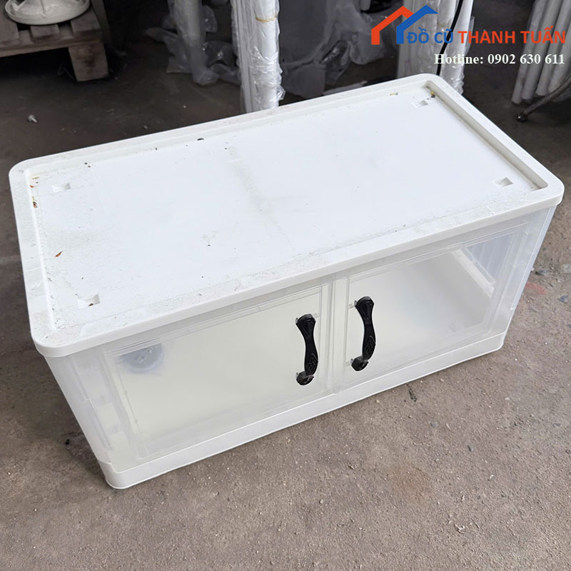 Tủ Nhựa Cũ 2 Cánh Màu Trắng Gọn Gàng
