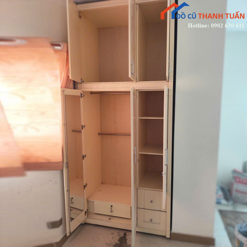 tu-quan-ao-cu-6-canh-am-tran-co-hoc-keo-3 Tủ Quần Áo Cũ 6 Cánh Âm Trần Có Hộc Kéo