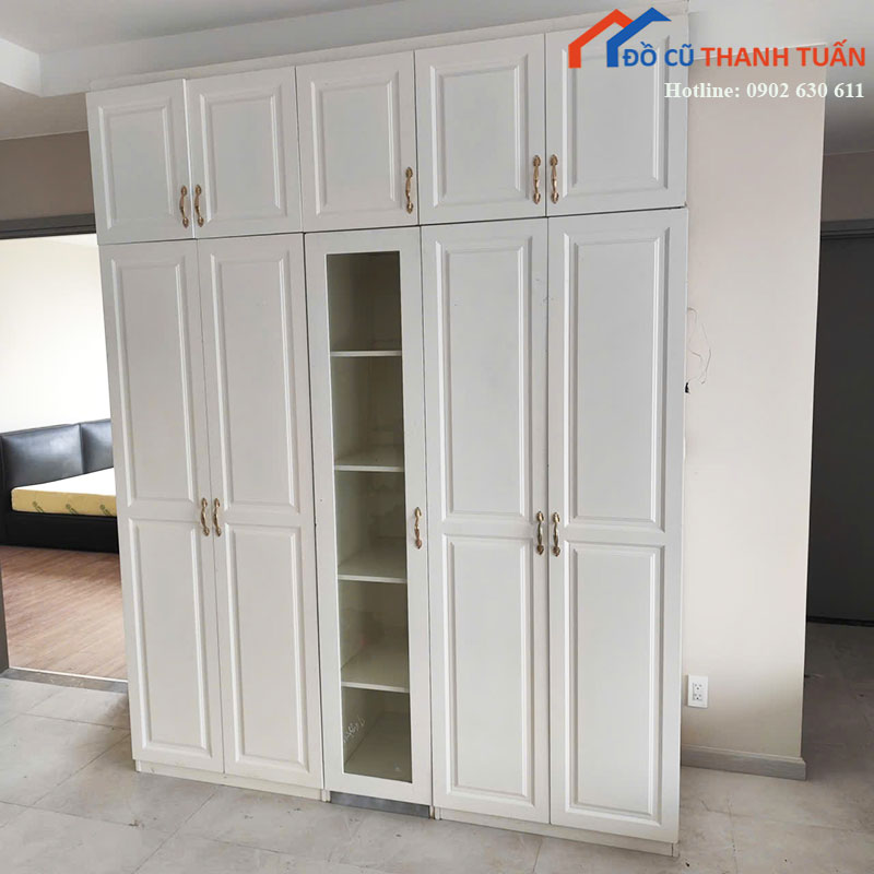 Tủ Quần Áo Cũ Màu Trắng Nhiều Cánh Rộng 2m