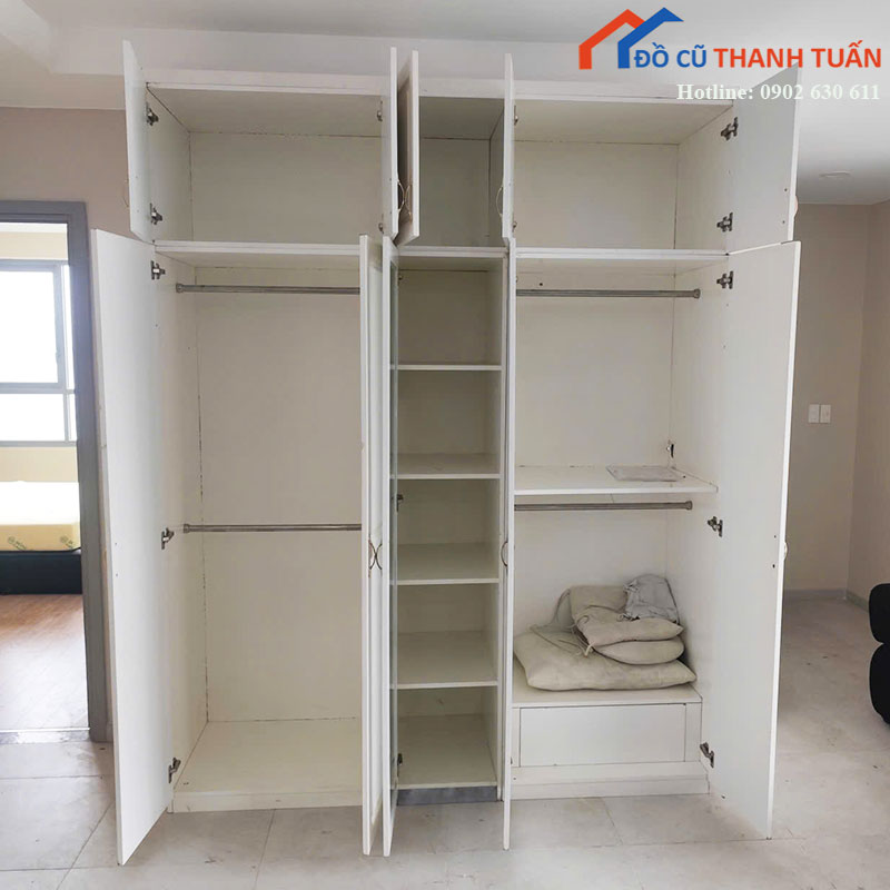 tu-quan-ao-cu-mau-trang-nhieu-canh-rong-2m-3 Thanh Lý Đồ Nội Thất Cũ - Chuyên Mua Bán Bàn Ghế Cũ Giá Tốt Nhất