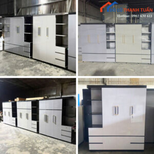 Tủ Quần Áo Nhựa 3 Cánh Mới 99% Kèm Kệ Và Hộc Kéo
