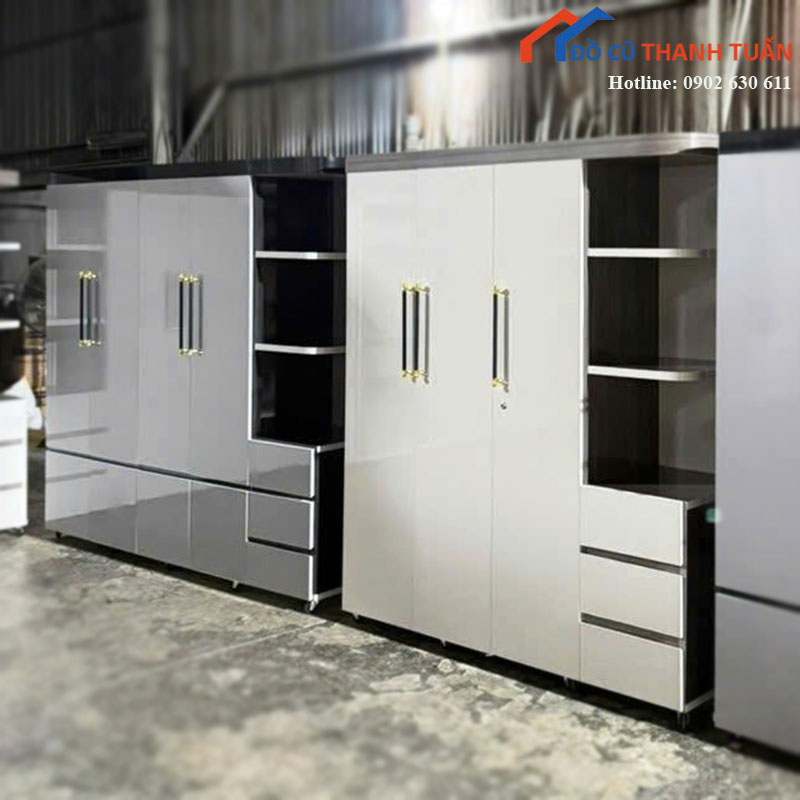 tu-quan-ao-nhua-3-canh-moi-99-kem-ke-va-hoc-keo (3) Tủ Quần Áo Nhựa 3 Cánh Mới 99% Kèm Kệ Và Hộc Kéo