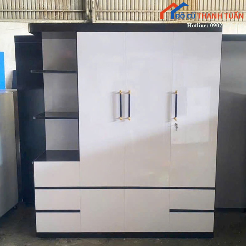 Tủ Quần Áo Nhựa 3 Cánh Mới 99% Kèm Kệ Và Hộc Kéo