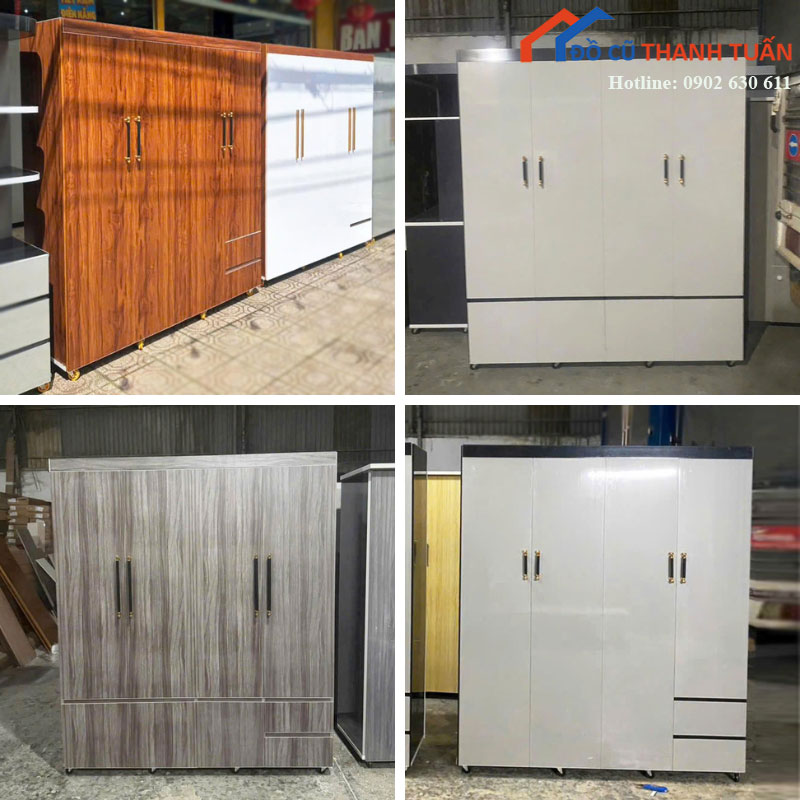 Tủ Quần Áo Nhựa 4 Cánh Mới 99% Nhiều Ngăn (Nhiều Mẫu)
