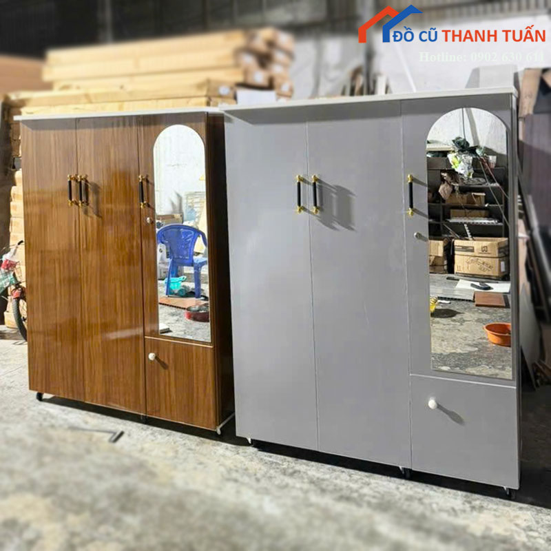 tu-quan-ao-nhua-dai-loan-3-canh-kem-guong-moi-99-2 Tủ Quần Áo Nhựa Đài Loan 3 Cánh Kèm Gương Mới 99% (Nhiều Mẫu)