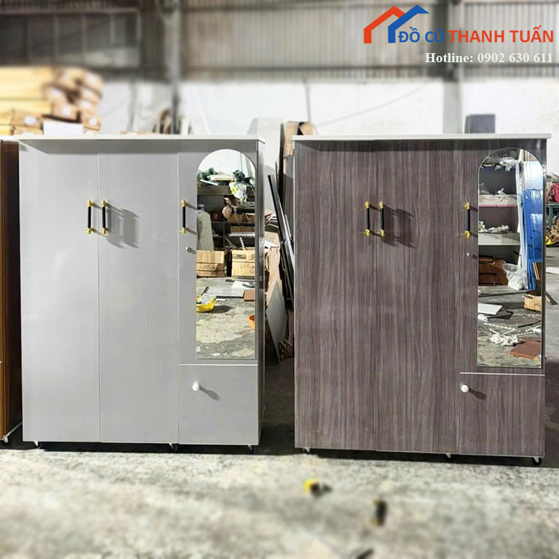 Tủ Quần Áo Nhựa Đài Loan 3 Cánh Kèm Gương Mới 99% (Nhiều Mẫu)