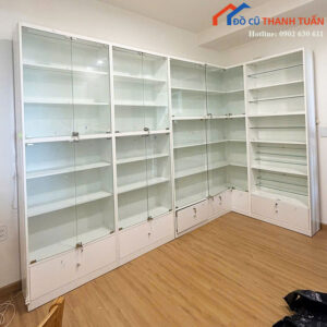 Tủ Trưng Bày Kính Cũ Nhiều Ngăn Kệ Rộng Rãi