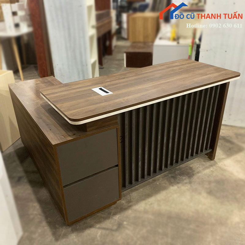 Bàn Giám Đốc Cũ Chữ L Gỗ Công Nghiệp Sang Trọng