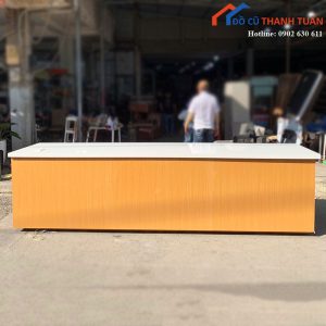 Bàn Quầy Mặt Đá Cũ Gỗ Vân Sáng Dài 3m15