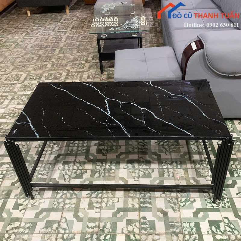 Bàn Sofa Chân Sắt 1m Mặt Đá Mới 99%
