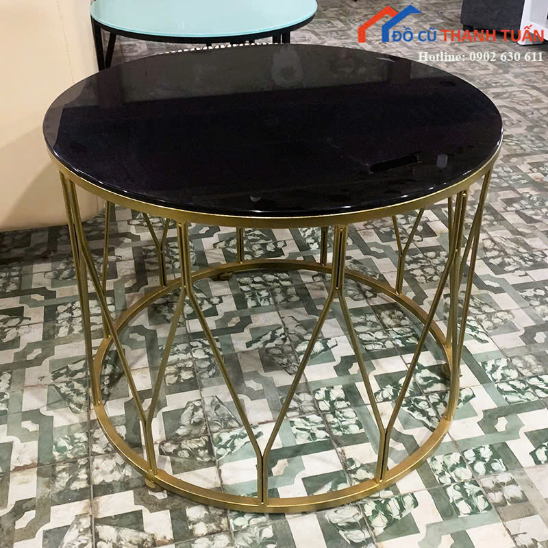 Bàn Sofa Tròn Mặt Đá 70cm Thanh Lý Mới 99%