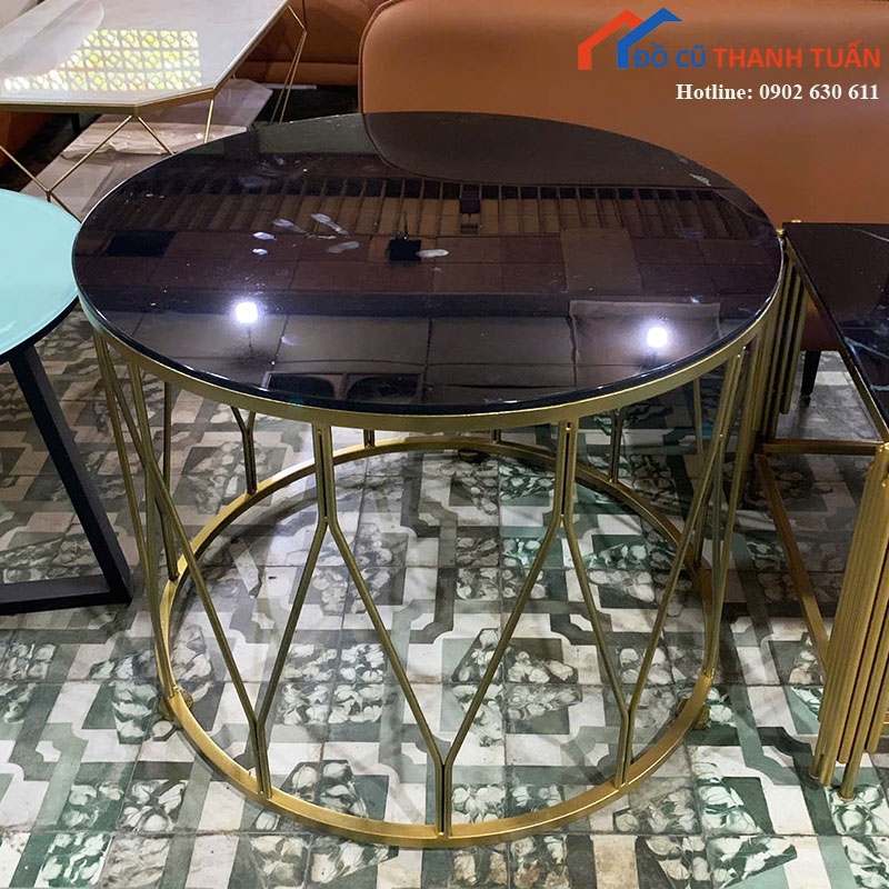 ban-sofa-tron-mat-da-70cm-thanh-ly-moi-99-2 Bàn Sofa Tròn Mặt Đá 70cm Thanh Lý Mới 99%