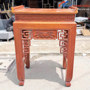 Bàn Thờ Gia Tiên Gỗ Gõ Đỏ Cũ Chạm Hoa Sen