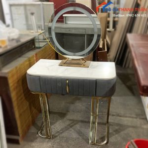 Bàn Trang Điểm Mặt Đá Gương Tròn Có Led Cũ