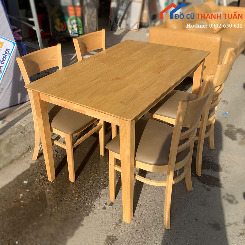 bo-ban-an-go-tu-nhien-4-ghe-cu-2-3 Bộ Bàn Ăn Gỗ Tự Nhiên 4 Ghế Cũ