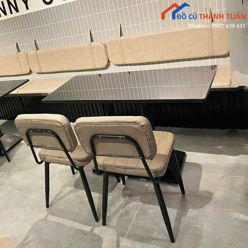 Bộ Bàn Ghế Sofa Booth Cafe Bọc Nệm Mới 99%